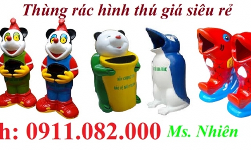  Cung cấp thùng rác hình thú giá rẻ, thùng rác 120l 240l 660l giá sỉ t