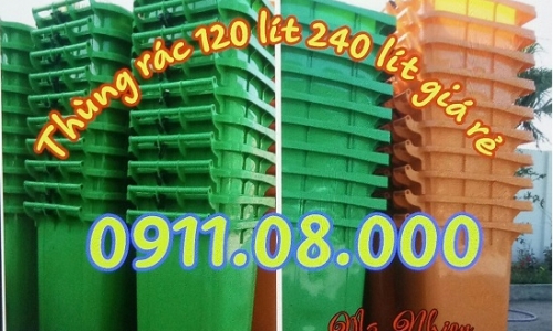  Sỉ lẻ thùng rác 120L 240L 660L giá rẻ tại vĩnh long- thùng rác 3 ngăn