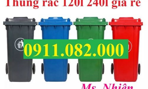 Thùng rác 120l 240l 660l giá tốt- thùng rác giá rẻ tại kiên giang -lh 