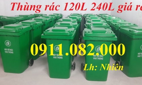 Thùng rác nắp hở 240 lít- thùng rác nhựa giá rẻ tại cần thơ- lh 091108