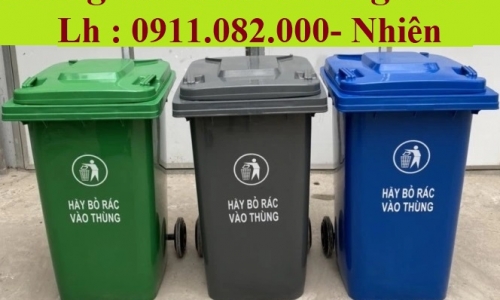  Thùng rác nhựa giá rẻ tại an giang- thùng rác màu xanh nhựa hdpe 120L